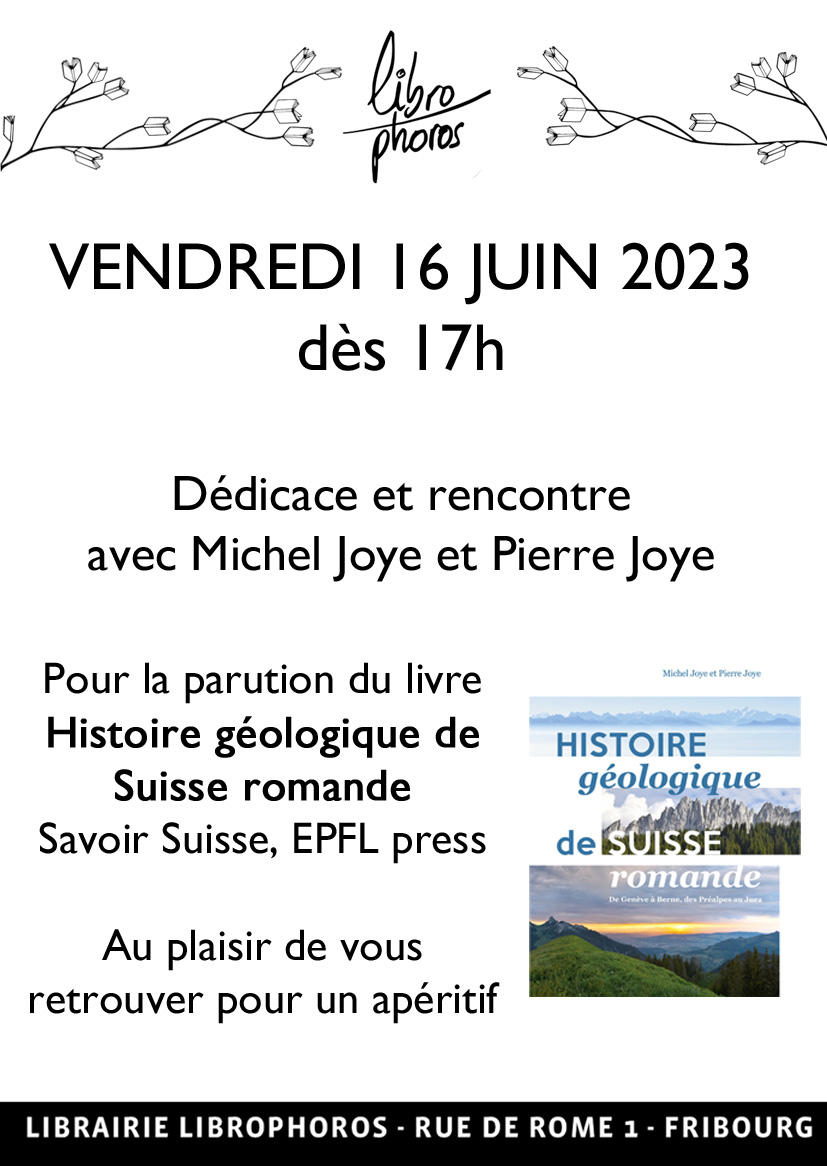 Vernissage du livre « Histoire géologique de Suisse romande » par notre ami Pierre Joye et son frère